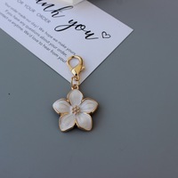 Breloques en émail en vrac, en alliage métallique, motif fleur de cerisier colorée, pour sac, porte-clés, pendentif, pour la fabrication de bijoux DIY