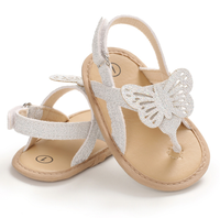 Sandales plates pour bébés filles, style princesse, avec papillon, effet givré, pour l'extérieur, collection 2022