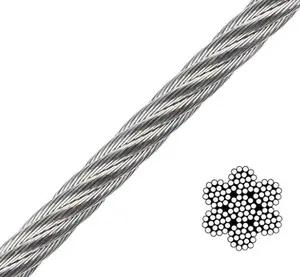 6*19 steel wire rope ungalvanized and galvanized 6*19 IWS/ 6*19 IWR/ 6*19 FC steel wire rope factory PVC coating steel wire