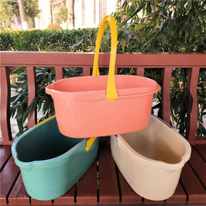 Plastic <b>Mop</b> Bucket Large Thickened Portable For Household <b>Cleaning</b> Mixed Colors - Product Image 2