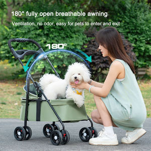 Poussette pliable légère à quatre roues pour animaux de compagnie, style élégant et luxueux, portable pour chats et chiens, idéale pour les sorties – Nouveauté 2025, Vente Flash - Product Image 5