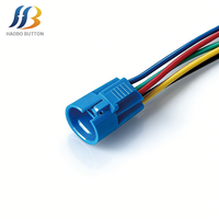 Connecteur Prise Métallique Interrupteurs à Bouton Poussoir LED 16mm 1NO1NC Laiton 24V 3A Tête de Terminal à Broches pour Contrôle Industriel HAOBO