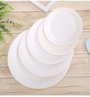 Assiettes en papier jetables de 9 pouces pour pique-niques, barbecues, fêtes, assiettes en papier blanches pour la décoration de fête d'anniversaire de bébé DIY