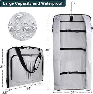 Échantillon gratuit Sac de vêtement en PEVA et nylon de qualité supérieure Housse anti-poussière pour vêtements Sac de costume anti-poussière pour le rangement des vêtements dans le placard - Product Image 6