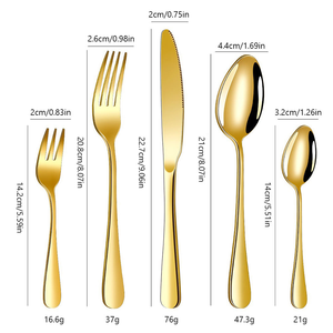 Ensemble de vaisselle moderne <span class=keywords><strong>en</strong></span> acier inoxydable pour restaurants, y compris cuillères <span class=keywords><strong>en</strong></span> <span class=keywords><strong>argent</strong></span> à bas prix, fourchettes et couteaux pour les fêtes et les familles - Product Image 5