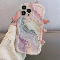 Coque de téléphone portable en silicone TPU à motif marbré et bord ondulé pour iPhone 8 X Xr Xs Max 11 12 13 14 15 16 17