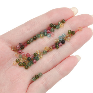 Cuentas redondas de imitación de turmalina con efecto craquelado, cuentas pequeñas sueltas para joyería DIY, accesorios para collares y pulseras - Product Image 3