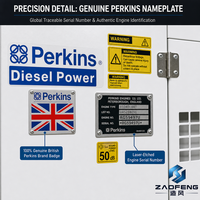 Generator Diesel 50kW 62.5kVA dengan Enclosure Kedap Suara, Didukung Mesin Perkings, Dilengkapi Tangki Besar 12 Jam