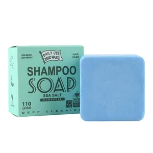 Barre de shampoing et d'après-shampoing solide et après-shampoing à la cératine biologique, aux noix, aux algues violettes, au karité et aux vagues de croissance des cheveux végétaliens