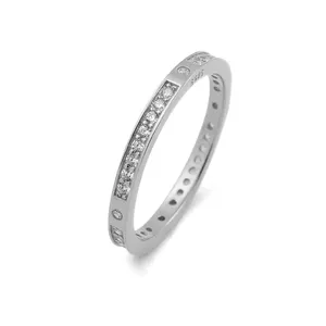 RZ1-00 Bling 925 Perak Stack Eternity Iced Band Cincin Non Tarnish Pria untuk Wanita