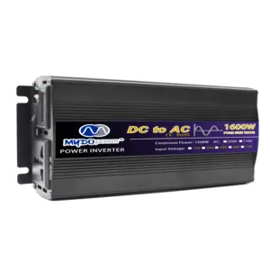 Inverter tenaga surya kualitas tinggi, konverter daya frekuensi tinggi 1600W mobil Power Inverter DC 12V ke AC 220V Inverter gelombang sinus murni