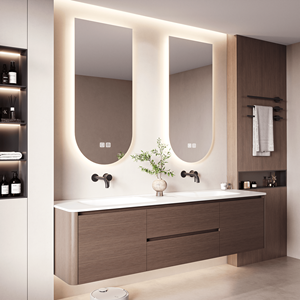 Mueble de Baño con <span class=keywords><strong>Lavabo</strong></span> Doble de Granito y Encimera, con Espejo Estilo Hotel/Villa - Product Image 3