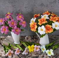 Fleurs de mariage en gros, fleurs artificielles, décoration de tulipes jaunes et blanches, fleurs de tulipes artificielles en PU pour la décoration de la maison et des fêtes