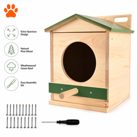 Nichoir en bois pour hiboux avec fenêtre, petit nichoir rectangulaire extérieur pour l'élevage et l'habitat des hiboux