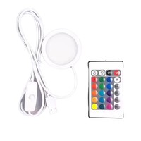 Lampu Puck RGB Bambu Lab dengan Remote Control, USB Rechargeable, Lampu Printer 3D LED, Lampu Bawah Kabinet, Lampu Meja Bundar