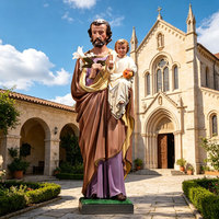 Statue de Jésus-Enfant en fibre de verre grandeur nature à prix abordable, représentant Joseph tenant le Bébé Jésus, pour la décoration de l'église et du jardin