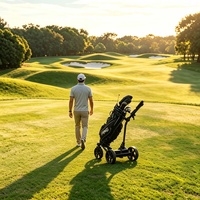 Chariot de golf électrique pliable à 3 roues avec poignée réglable pour golfeurs, fabriqué en usine