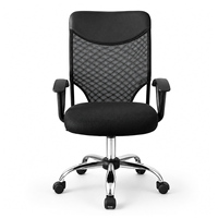 Chaise de bureau en maille réglable pivotante ergonomique, chaise de travail informatique respirante avec dossier, chaise de conférence et de réception avec accoudoirs