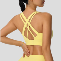 Soutien-gorge de sport de plein air haute résistance une pièce tasse fixe respirant Fitness course et Yoga gilet grande taille dos croix conception