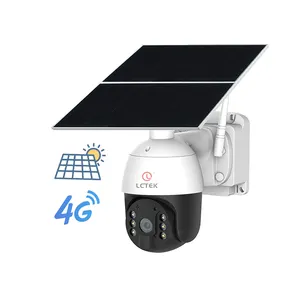 LCLCTEK 24 saat sürekli gerçek zamanlı kayıt 4G güneş kamera 1080P pil güneş enerjili tam renkli açık güvenlik kamerası