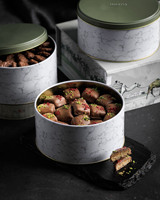 Boîtes d'emballage alimentaire en papier chocolaté personnalisées, motif marbré, pour la Saint-Valentin, boîtes à bonbons, emballage en papier, boîtes cadeaux pour Baklava et dattes pour l'Aïd