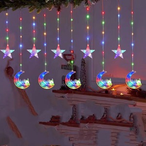 <span class=keywords><strong>Guirlande</strong></span> LED 3M Peinte en Usine, Lumières Islamiques en Forme de Lune et d'Étoile pour l'Aïd Moubarak, Ramadan, Noël, Mur, Fenêtre, Rideau - Product Image 4