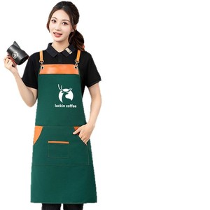 Tablier en toile imperméable taille unique unisexe, vêtement de travail avec impression de logo, anti-salissure, respirant, résistant à l'abrasion - Product Image 4