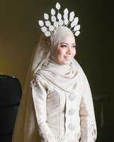 Diadèmes de Mariage Rétro Dorés Vintage Malaisiens pour Femmes, Couronne Royale de Bal et de Concours de Beauté, Bijoux de Tête en Strass de Haute Qualité
