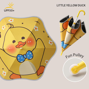 Paraguas de Varilla Recta de Fibra de Vidrio Manual Personalizado de Fábrica, con Diseño de Dibujos Animados Reflectantes de Seguridad para Niños - Product Image 6