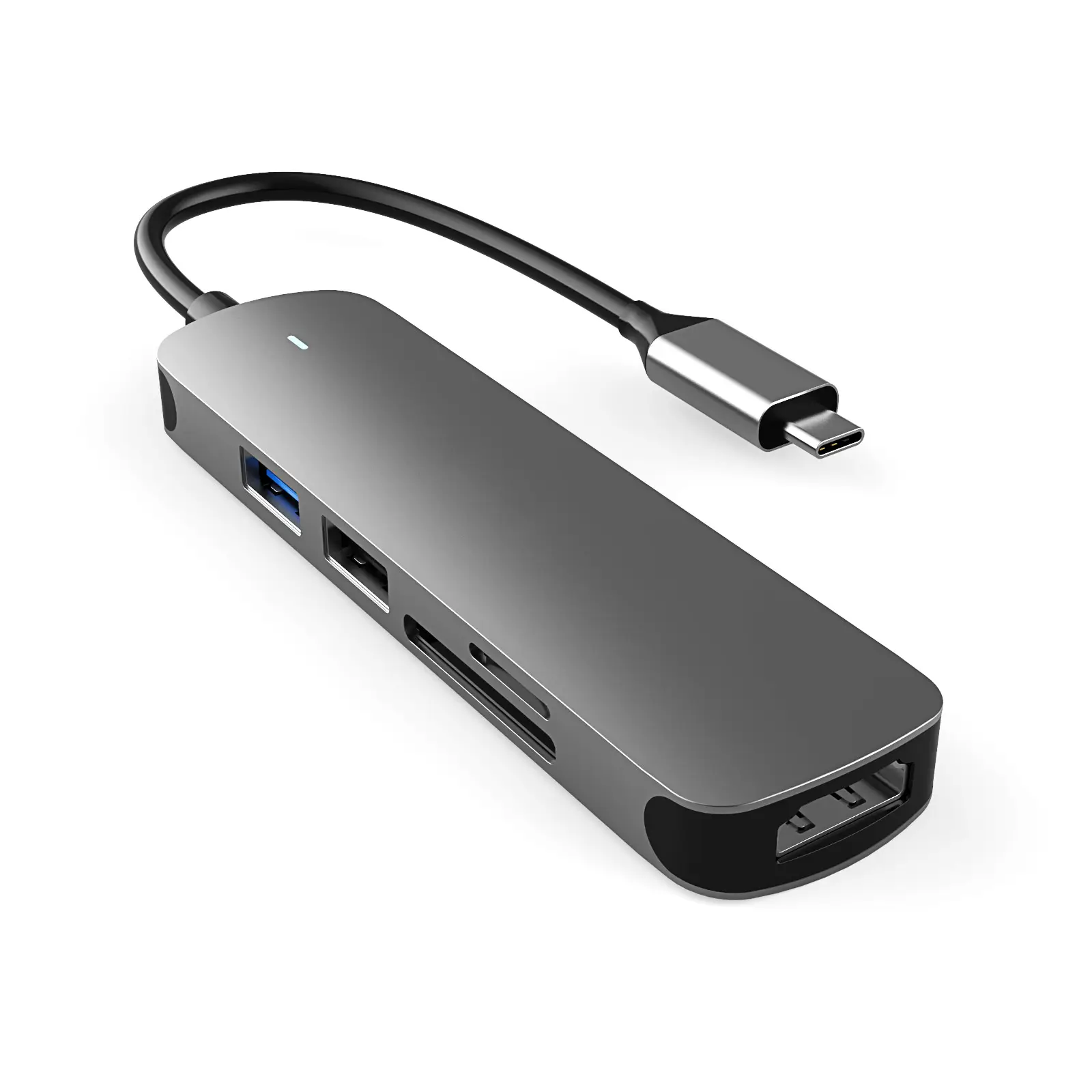 Lettore di schede hub usb c 5 in 1 all'ingrosso ricarica usb tipo c hub hd mi usb 3.0 Docking Station hub