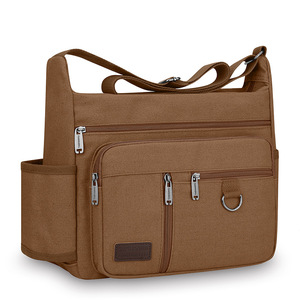 Unisex Shoulder <b>Bag</b> Latest Design <b>Canvas</b> Messenger <b>Bag</b> with Bottle Holder Unisex Outdoor Casual Large Capacity Crossbody <b>Bag</b> - Product Image 4
