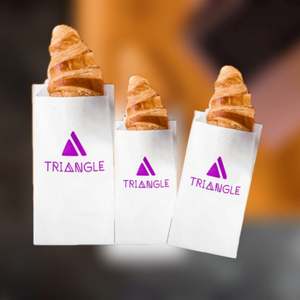 Sac en papier blanc personnalisé avec logo pour pâtisserie, sandwichs, viande, résistant à l'huile, refermable, recyclable, en papier ciré, pour boulangerie éco-responsable - Product Image 1