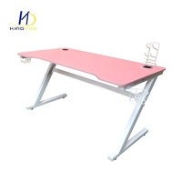 Modern spínoo Gamer, Table de jeu moderne en Mdf rose avec lumières Led pour joueur Mesa Gamer