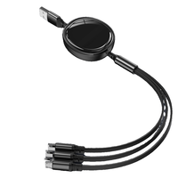 Kabel isi daya Cepat 6A, kabel pengisian daya Cepat 3 in 1 untuk mikro Tipe C 8 Pin multifungsi Logo kabel USB sesuai pesanan hadiah promosi pengisi daya Data
