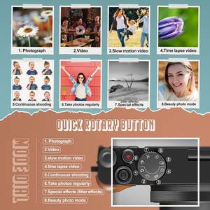 4K 16X 48MP Cámara compacta de 3 pulgadas Cámaras digitales Regalo para niños y adultos <span class=keywords><strong>2</strong></span> baterías <span class=keywords><strong>YouTube</strong></span> Vlogging NBD cámara digital - Product Image 5