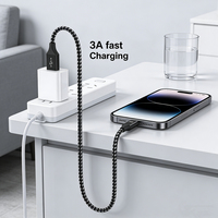 Kabel Pengisi Daya Micro USB 0.5m 1m 2m Berkualitas Tinggi dengan Lapisan Nilon dan Cangkang Aluminium Alloy Kabel Micro USB 3A Pengisi Daya Cepat Kabel Micro