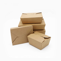 Boîte à salade jetable en papier kraft à emporter Emballage alimentaire en carton en papier kraft gaufré pour les salades à emporter