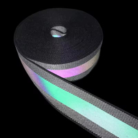 Sangle jacquard élastique de haute qualité, personnalisée, réfléchissante, imprimée par transfert thermique, imitation nylon, colorée, pour sports de plein air, acceptant les commandes OEM