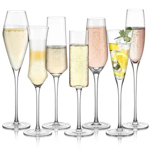 Elegante Clara Stemmed Cocktail Vinho Cálice Cristal Vidro Longo Hastão Champagne Flautas