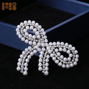 Broche de lazo con diamantes de imitación, venta al por mayor, broche de cristal tridimensional con incrustaciones de diamantes, accesorios de vestir para boda - Product Image 6