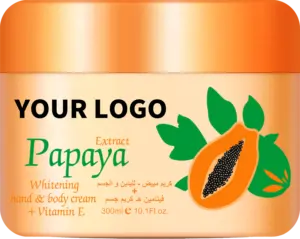 Vendita calda mano corpo viso sbiancante crema idratante VE anti-età schiarente lozione nutriente alla Papaya