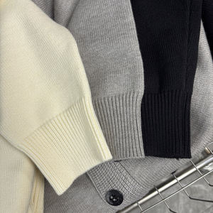 Patch brodé hiver mode 100% <span class=keywords><strong>coton</strong></span> pierre Beige décontracté chaud île <span class=keywords><strong>pull</strong></span> tricoté pour hommes - Product Image 5