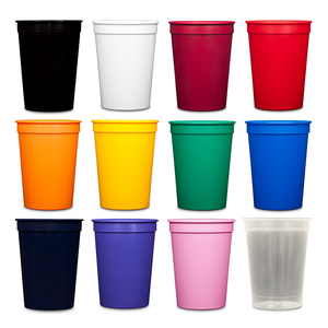 Promotional Personalized Reusable Plastic Cup Frost Custom Plastic 16oz Stadium Cups for Sports Games Bars and Outdoor Events