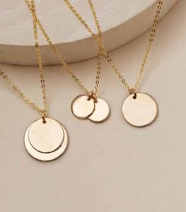 Boş yuvarlak takı bayan sikke kolye takı gümüş altın gümüş takı paraları - Product Image 2