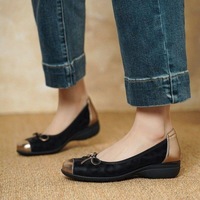 Mocassins plats pour femmes à imprimé léopard d'automne, semelle souple, style français élégant, chaussures de ballet décontractées