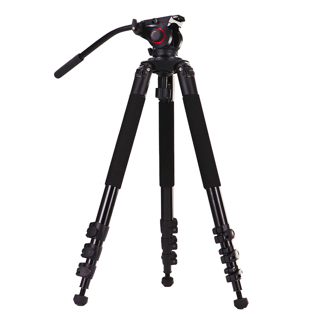 Payload 15KG Professional Broadcast Level Aluminum Alloy Tripod with Fluid Head for Studios