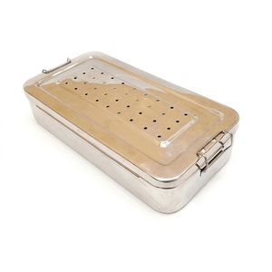 Contenedor de Esterilización en Autoclave de Acero Inoxidable de Grado Médico Alemán OldMed Instruments, Tapa Reutilizable para Instrumentos de Alta Calidad - Product Image 1