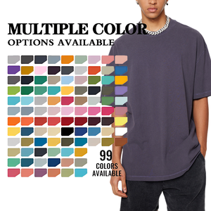 Produttore 220 t-shirt in tinta unita GSM con Logo personalizzato in cotone 100% Unisex a quattro aghi a doppio <span class=keywords><strong>filo</strong></span> t-shirt Oversize all'ingrosso - Product Image 2