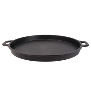 <strong>Cast</strong> <strong>Iron</strong> Round BBQ <strong>Grill</strong> Pan/Frying Pan - Product Image 1