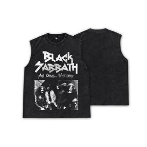 T-shirt in cotone stile americano retrò lavato effetto distressed, gilet con stampa Black <span class=keywords><strong>Sabbath</strong></span>, manica corta, motivo cartone animato digitale - Product Image 4